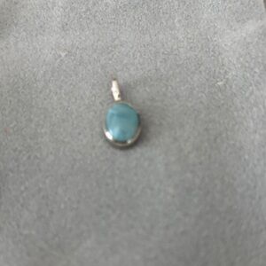 Sterling Silver Blue Oval Stone Pendant